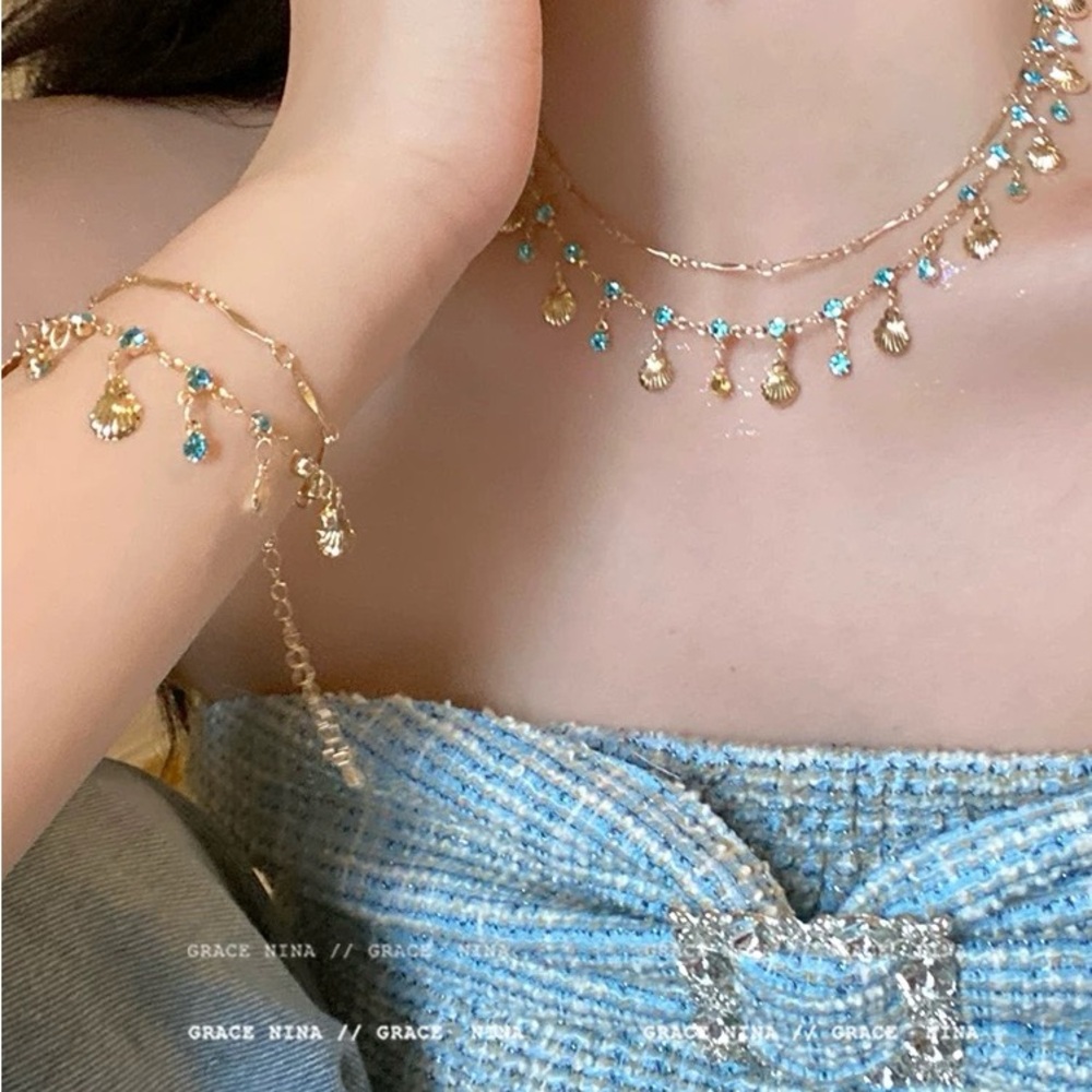 Gold and Blue Jewelry Set